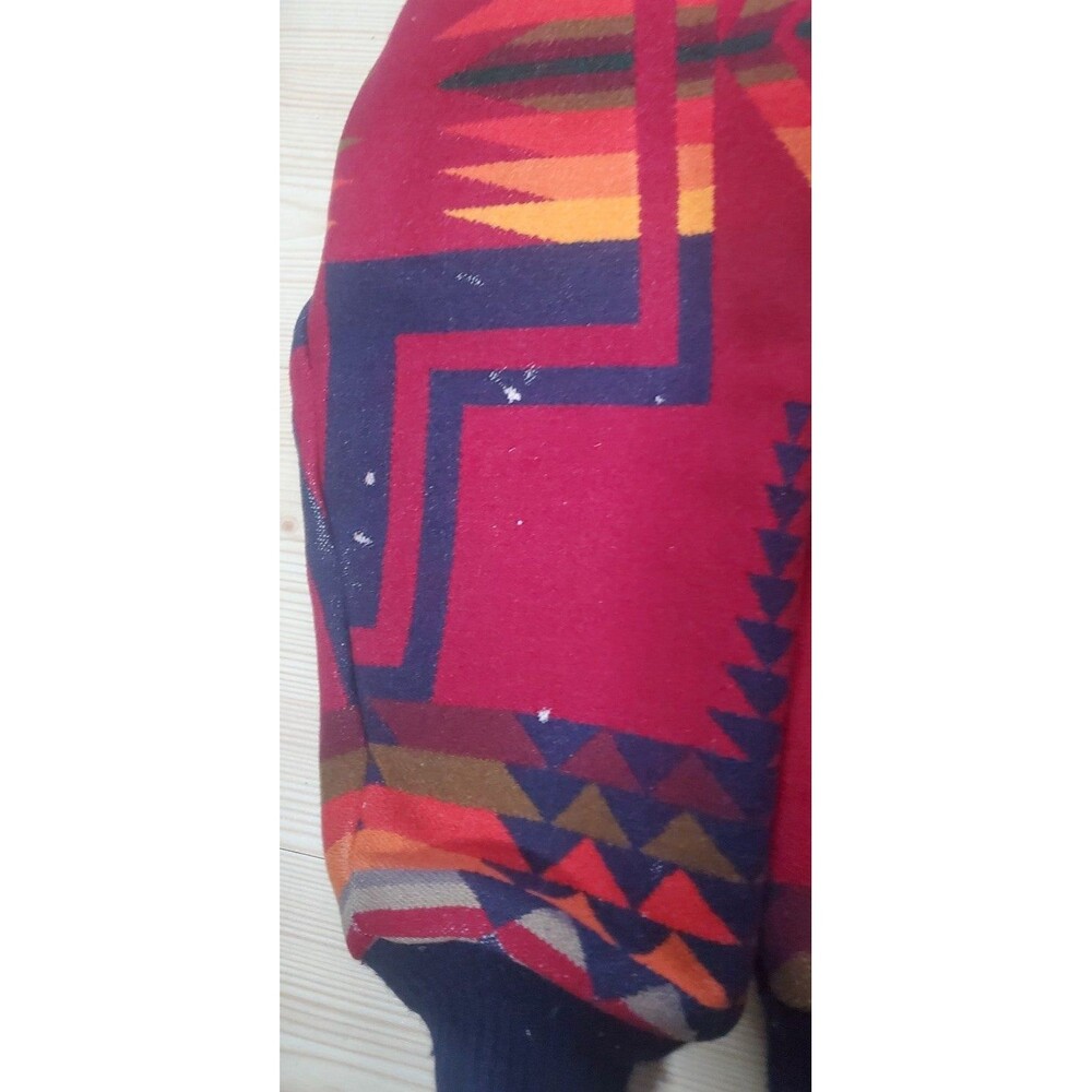 VTG Pendleton High Grade Western Wear Men’s XL Red Aztec Wool Bomber Jacket - Picture 4 of 12